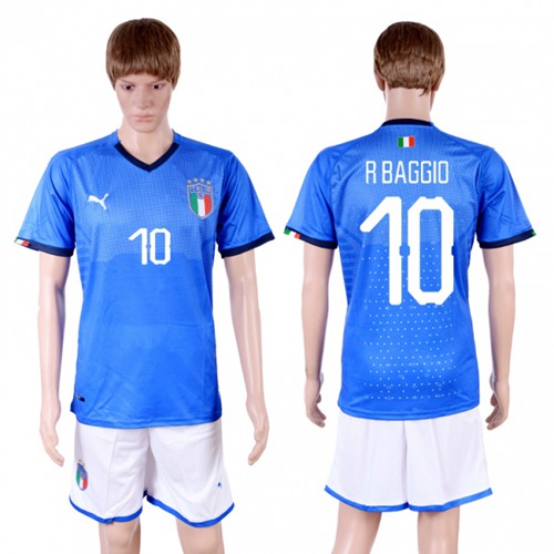 Italy #10 R Baggio Home Soccer Country Jersey